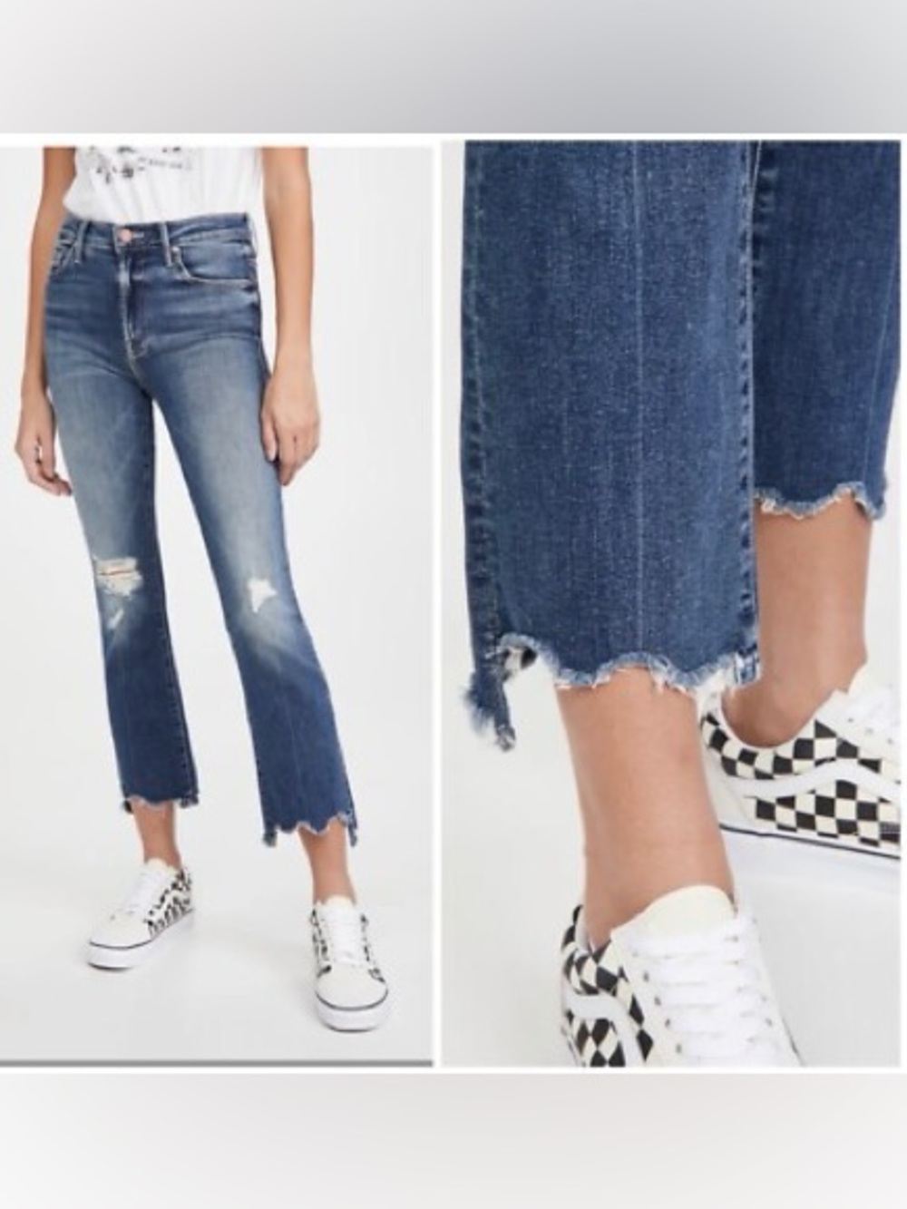 MOTHER Insider Crop Step Chew blue jeans size 29 - Picture 3 of 6